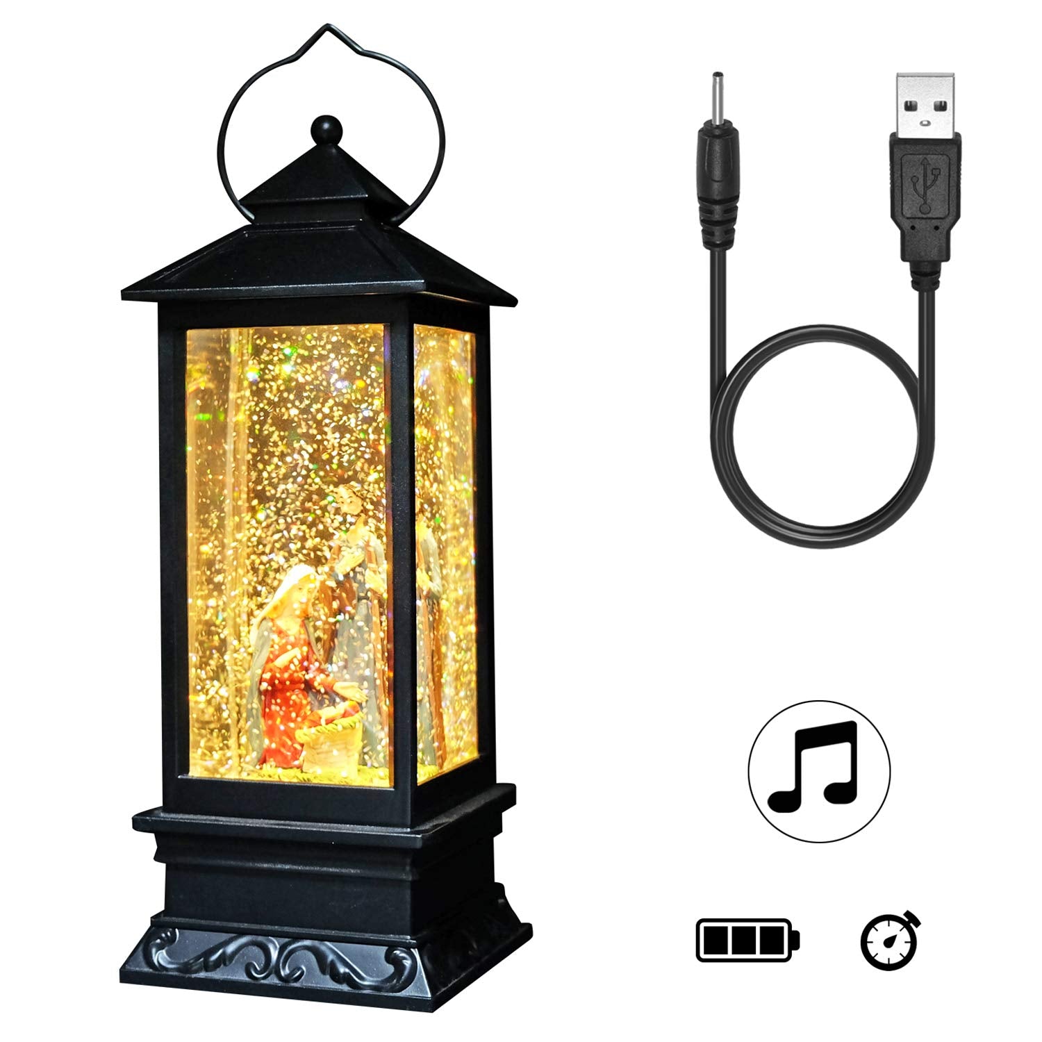 DRomance side detail showing lantern finish and construction benefit: durable seasonal decor
