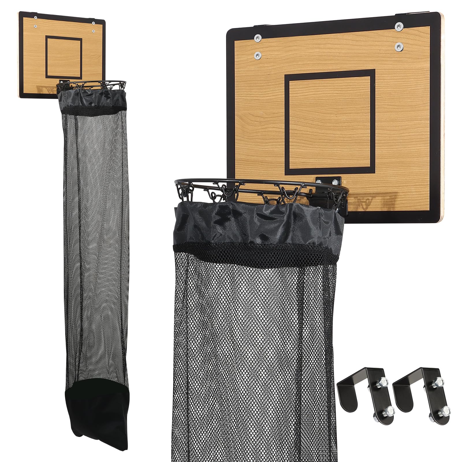 DRXX FEXE front view of over-the-door basketball laundry hamper, saves floor space