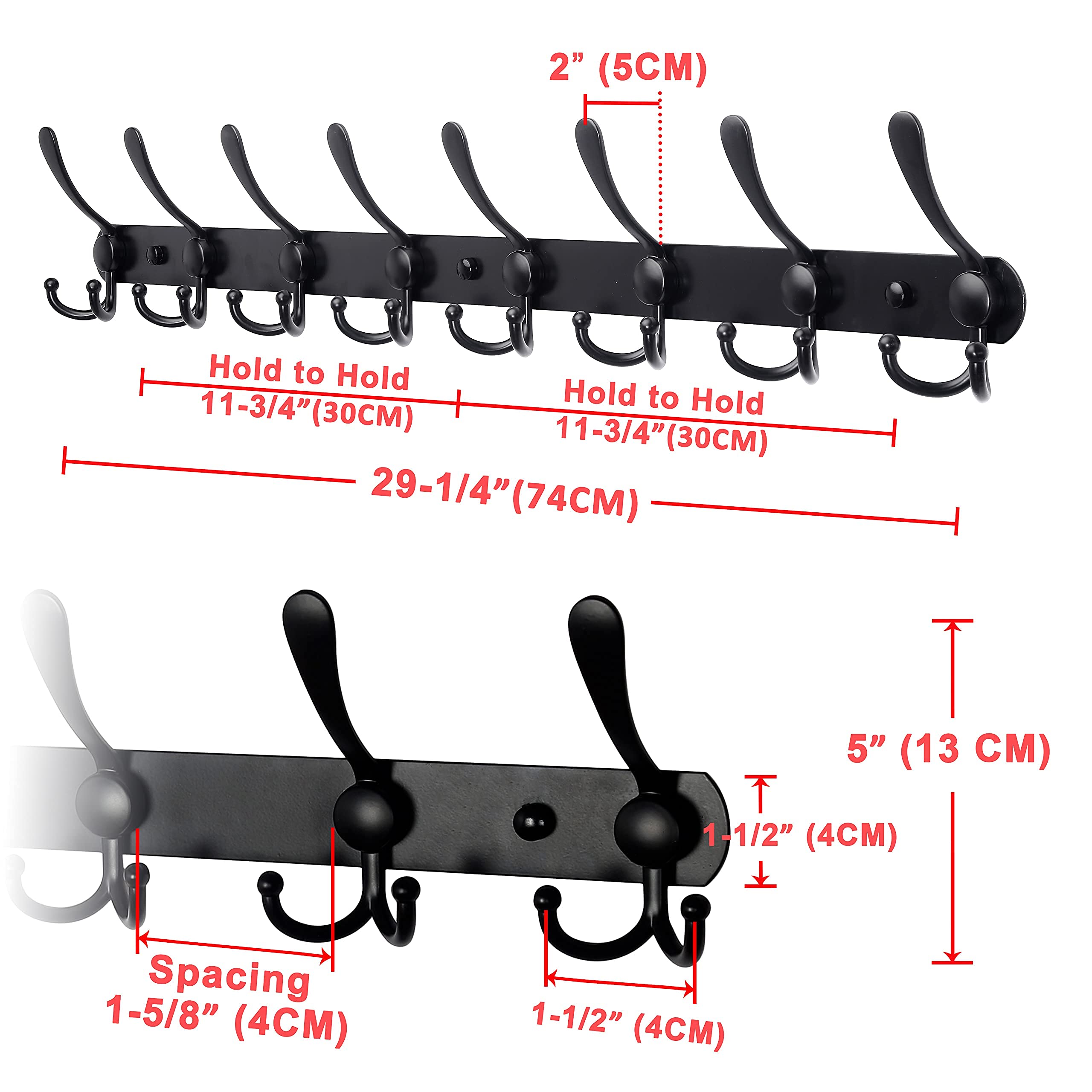 Dseap shown with measuring tape to display 29.5-inch length and accurate fit for walls