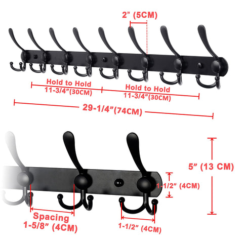 Dseap shown with measuring tape to display 29.5-inch length and accurate fit for walls
