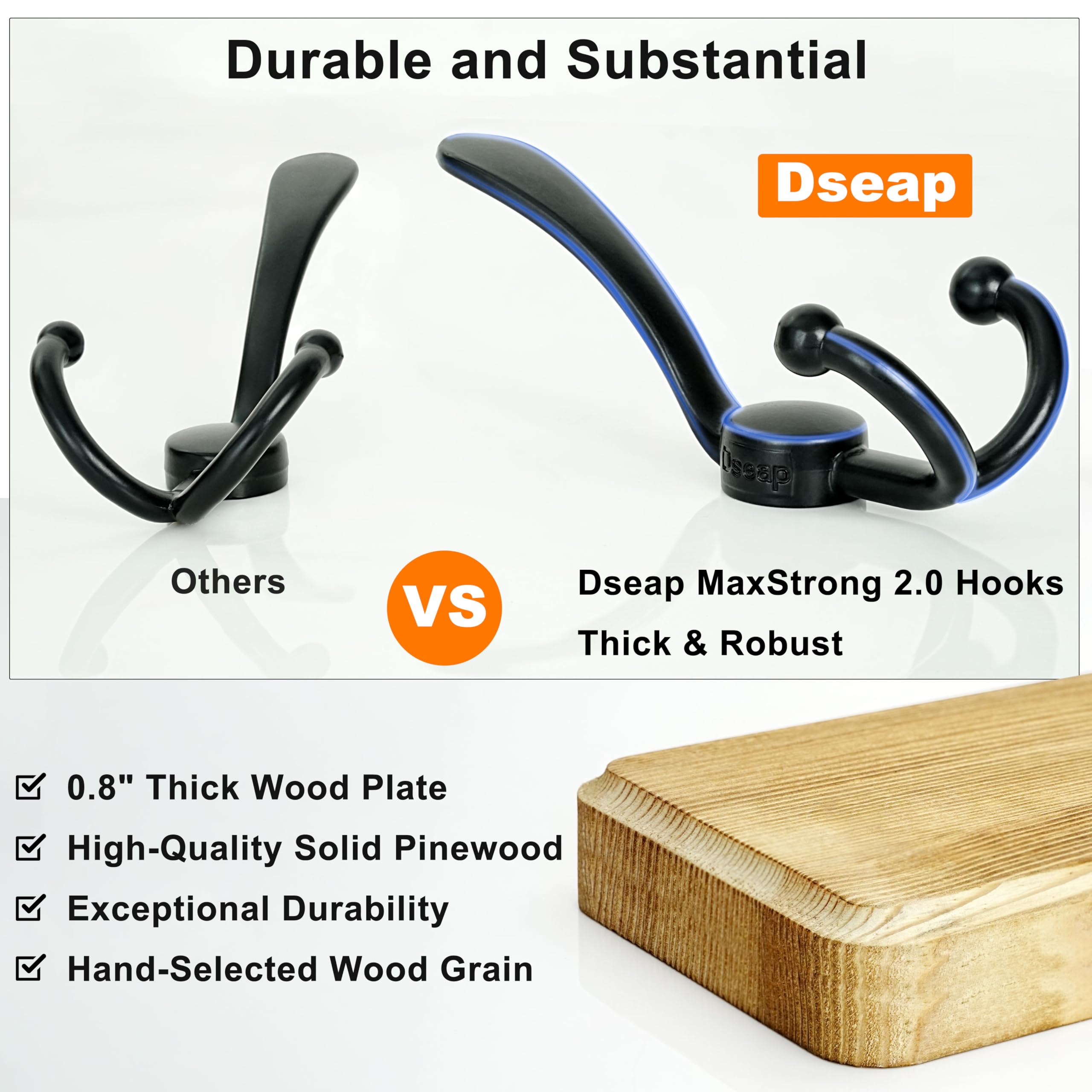 Dseap wood grain finish close-up highlighting rustic burnt-wood appeal