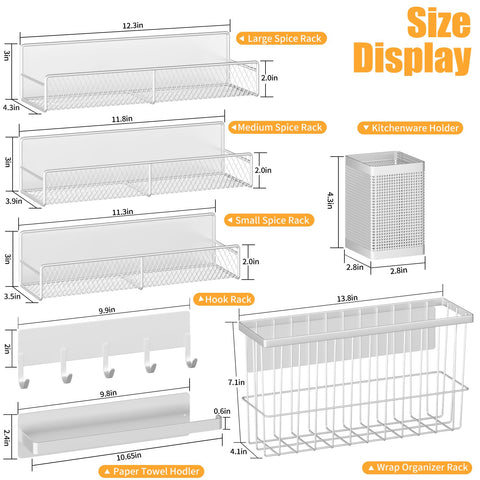 DTUQYX extra-large spice shelf close-up showing sturdy metal finish