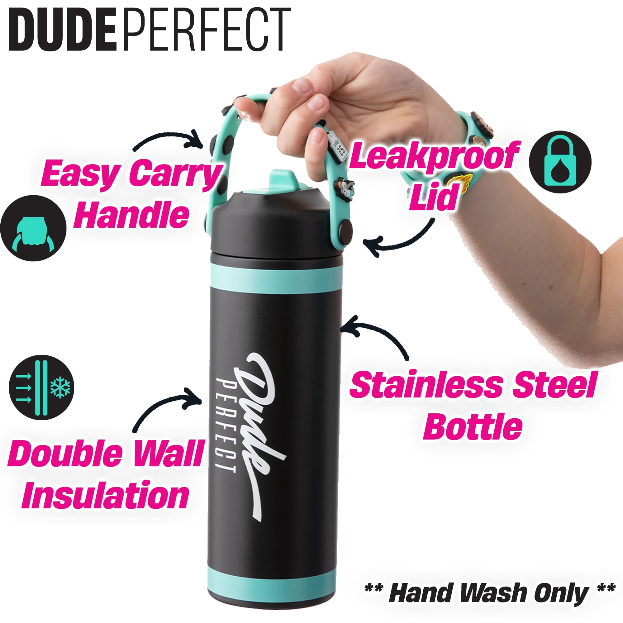 Dude Perfect textured non-slip grip detail for secure handling