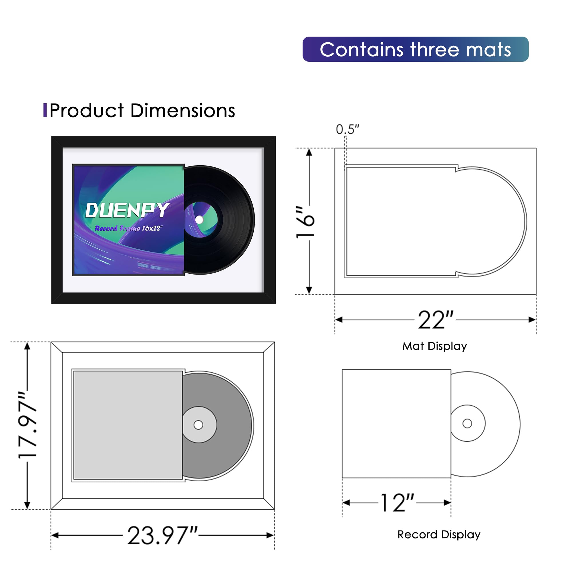 DUENPY acrylic close-up highlighting clear, glass-like protection and easy cleaning benefit