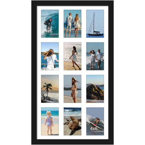DUENPY collage frame front view showing twelve 4x6 photos and balanced display