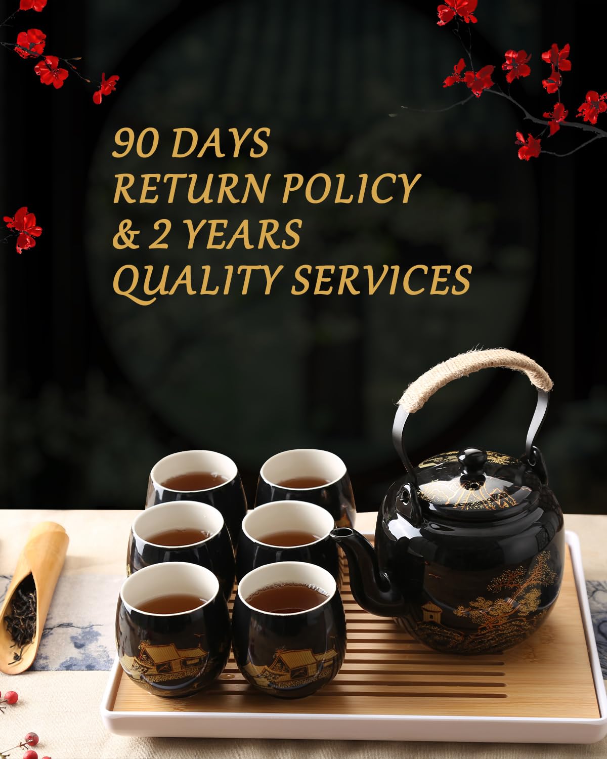 DUJUST lifestyle tea moment with set in use creating a calm social ritual benefit