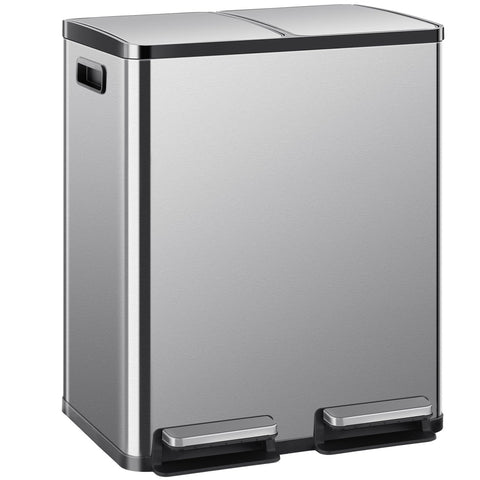 DUMOS front view of dual trash can showing clean modern design and convenience