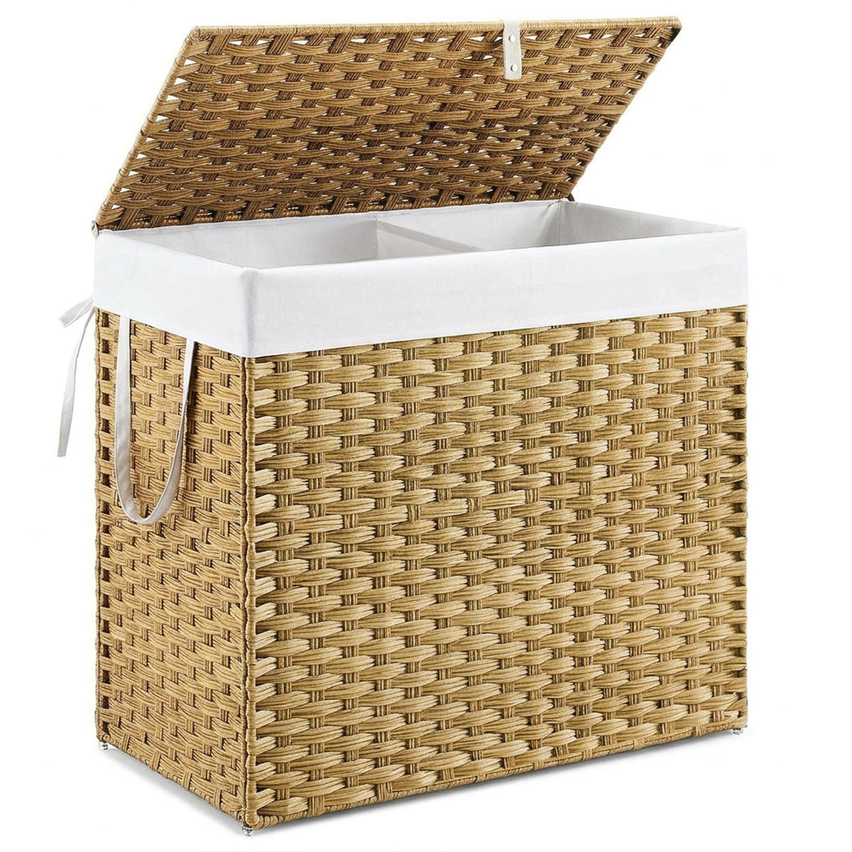 DUMOS front view with lid shows tidy laundry storage and odor control