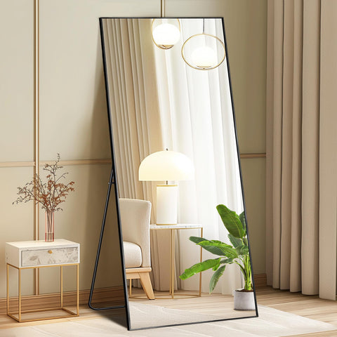 DUMOS front view full-length mirror showing clean reflection and space benefit