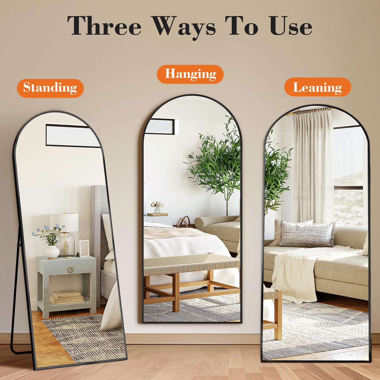 DUMOS leaning against bedroom wall offering casual styling and easy placement