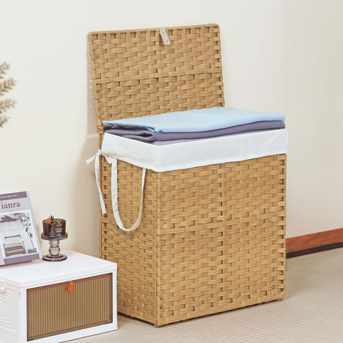 DUMOS in bathroom lifestyle scene enhances decor while hiding laundry