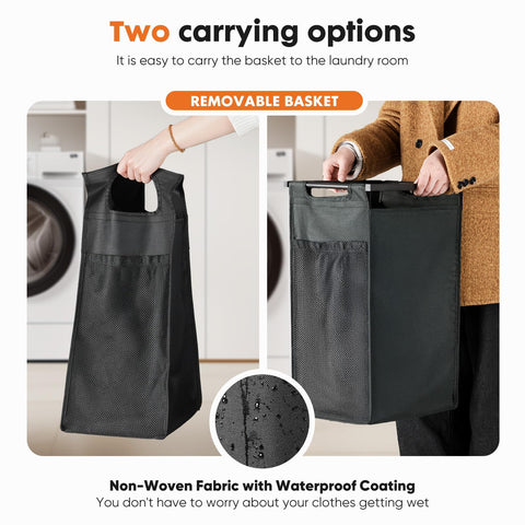 DUMOS next to washer size comparison showing compact 99L capacity fit