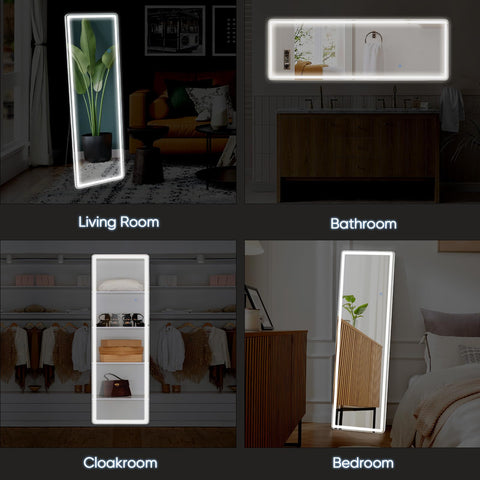 DUMOS mirror on included stand in bedroom offering easy freestanding placement benefit