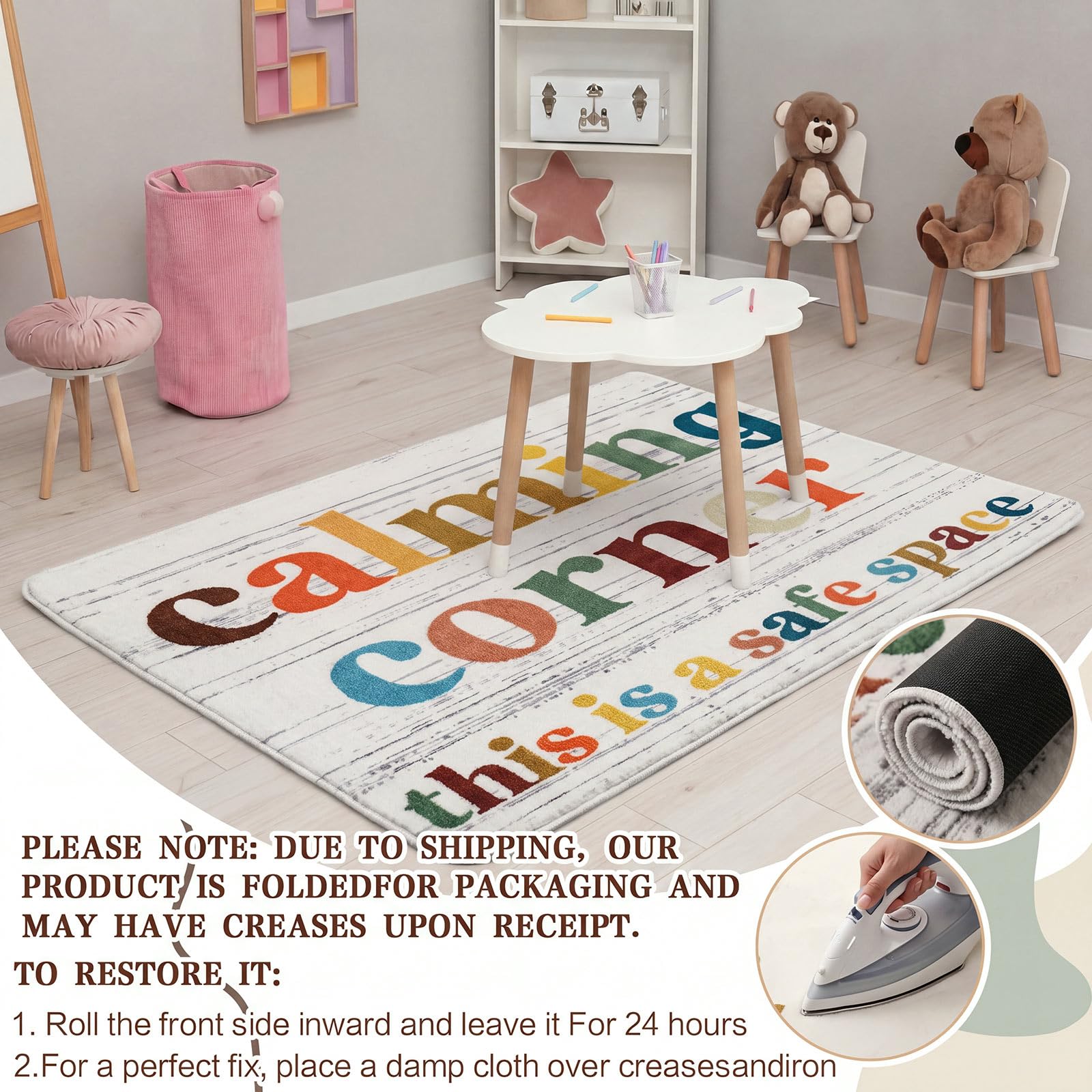 Dunzy placed in classroom calm corner creating a defined quiet space
