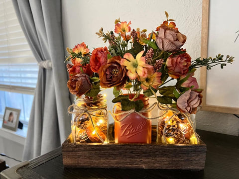 DUOER LED lit under jars, provides warm evening ambiance