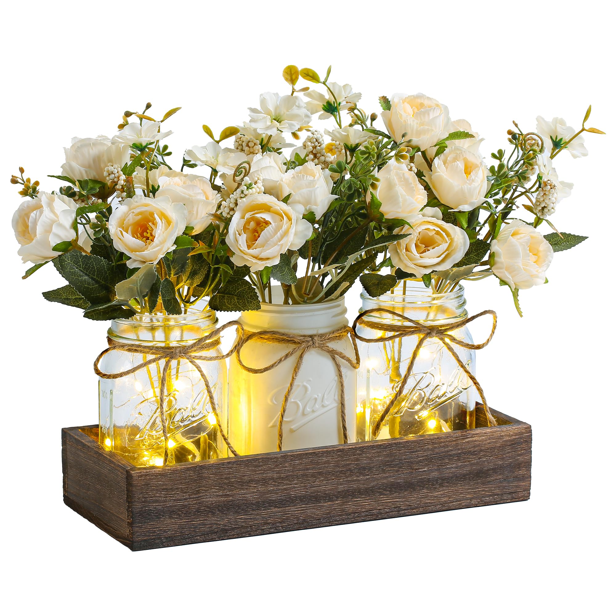 DUOER wood tray front view showing rustic finish and sturdy base for display