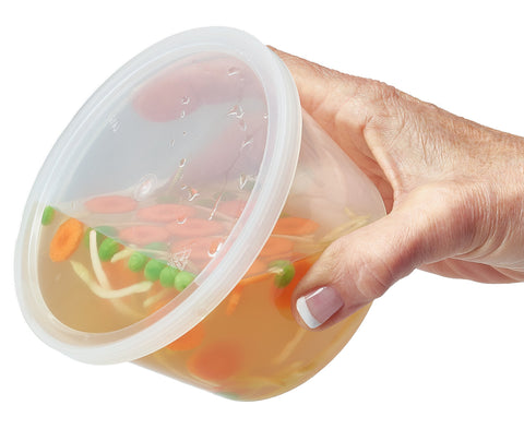 DuraHome size comparison of 8oz 16oz 32oz containers for portion control