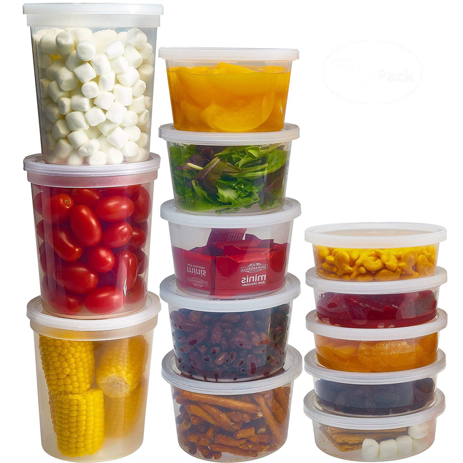 DuraHome front packshot showing 70 clear containers and lids for organized storage