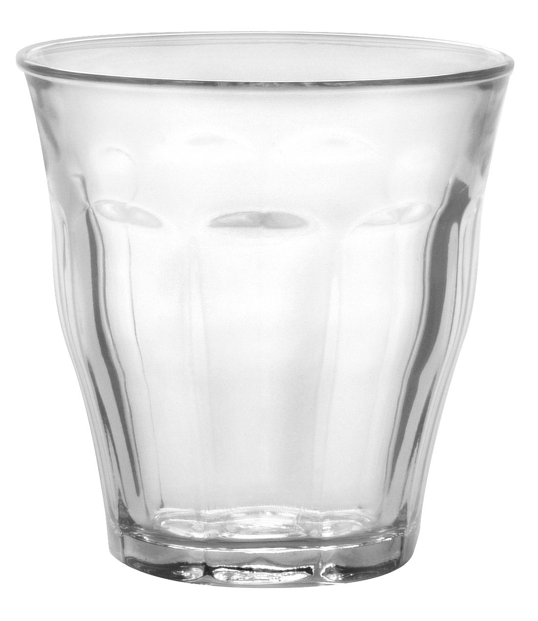 Duralex Picardie front view showing clear glass and balanced shape, durable daily use