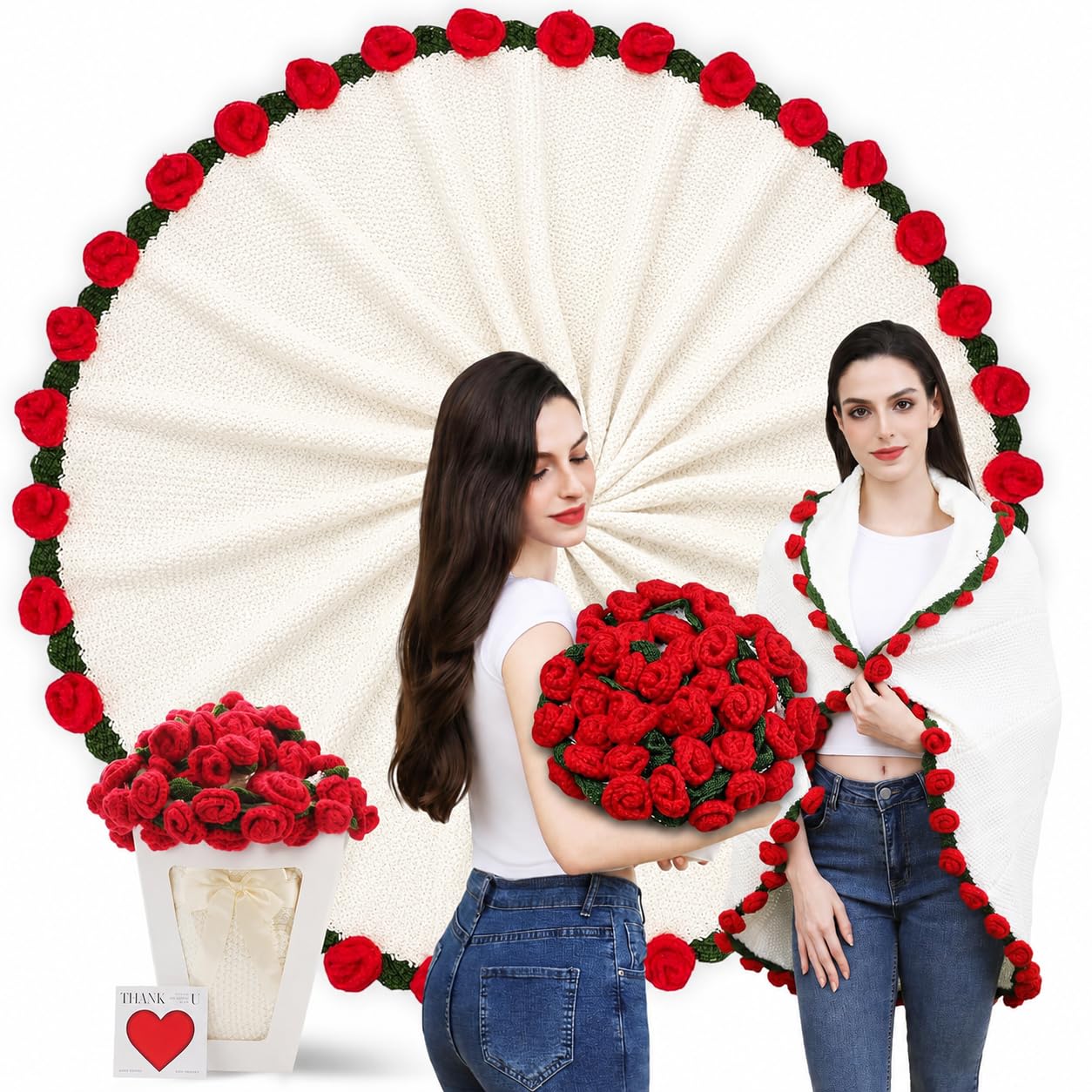 Duryeo rolled bouquet front view showing rose presentation and easy gifting