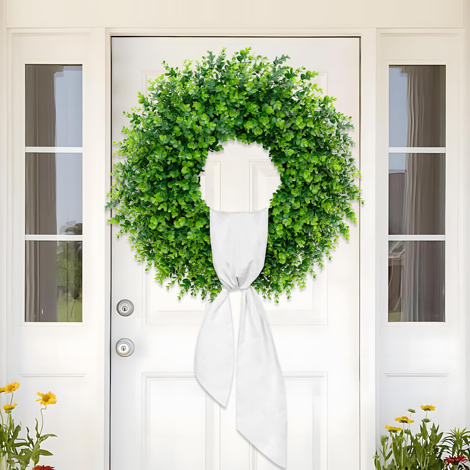 Dushle wreath decorated for summer showcasing versatile styling