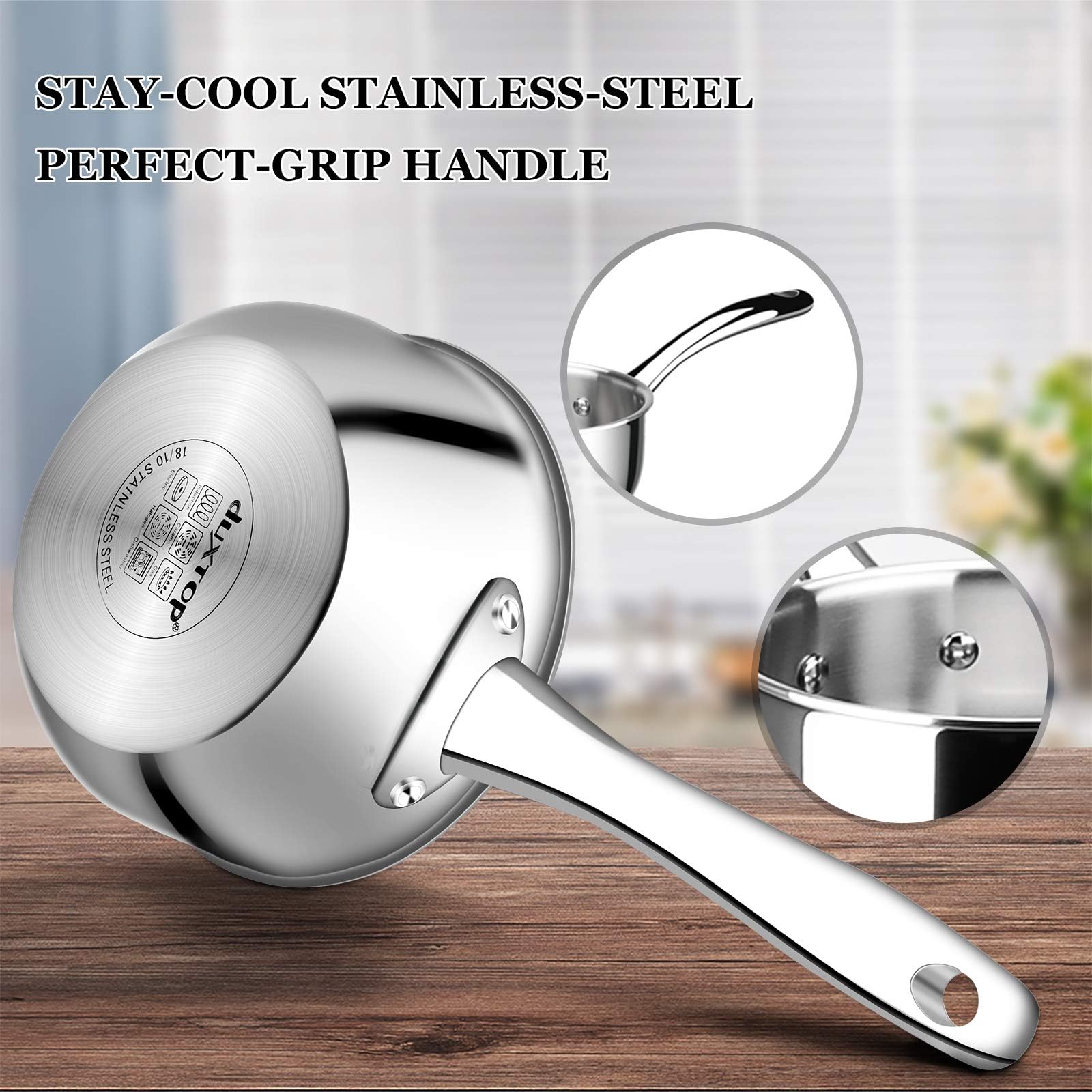 Duxtop saucepan in use on induction cooktop for fast even heating