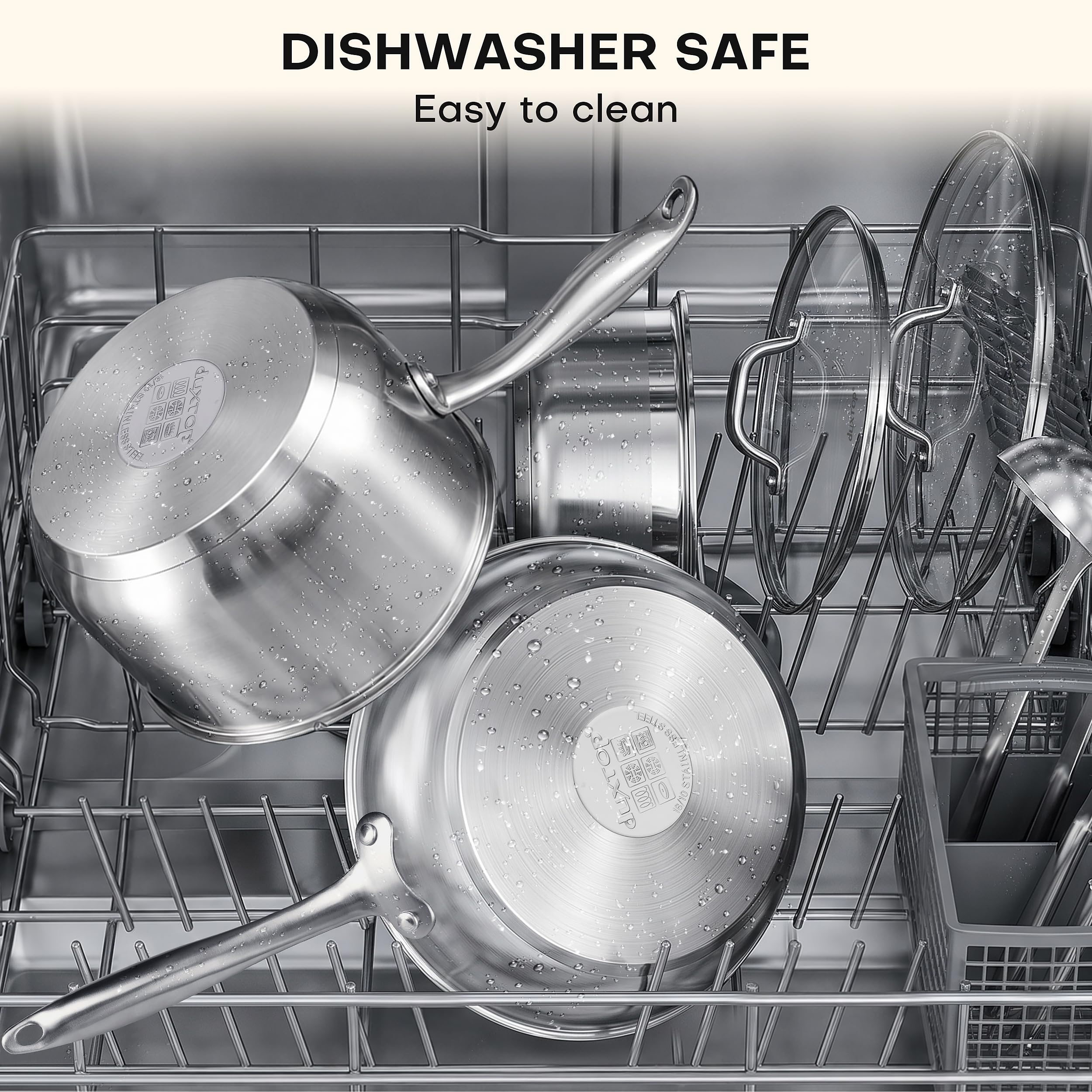 duxtop steam and boiler baskets inside stockpot for easy healthy steaming