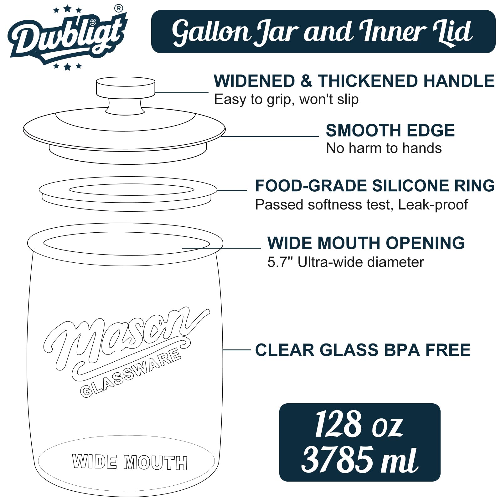 Dwbligt jar filled with cookies showing visible display and portioning ease