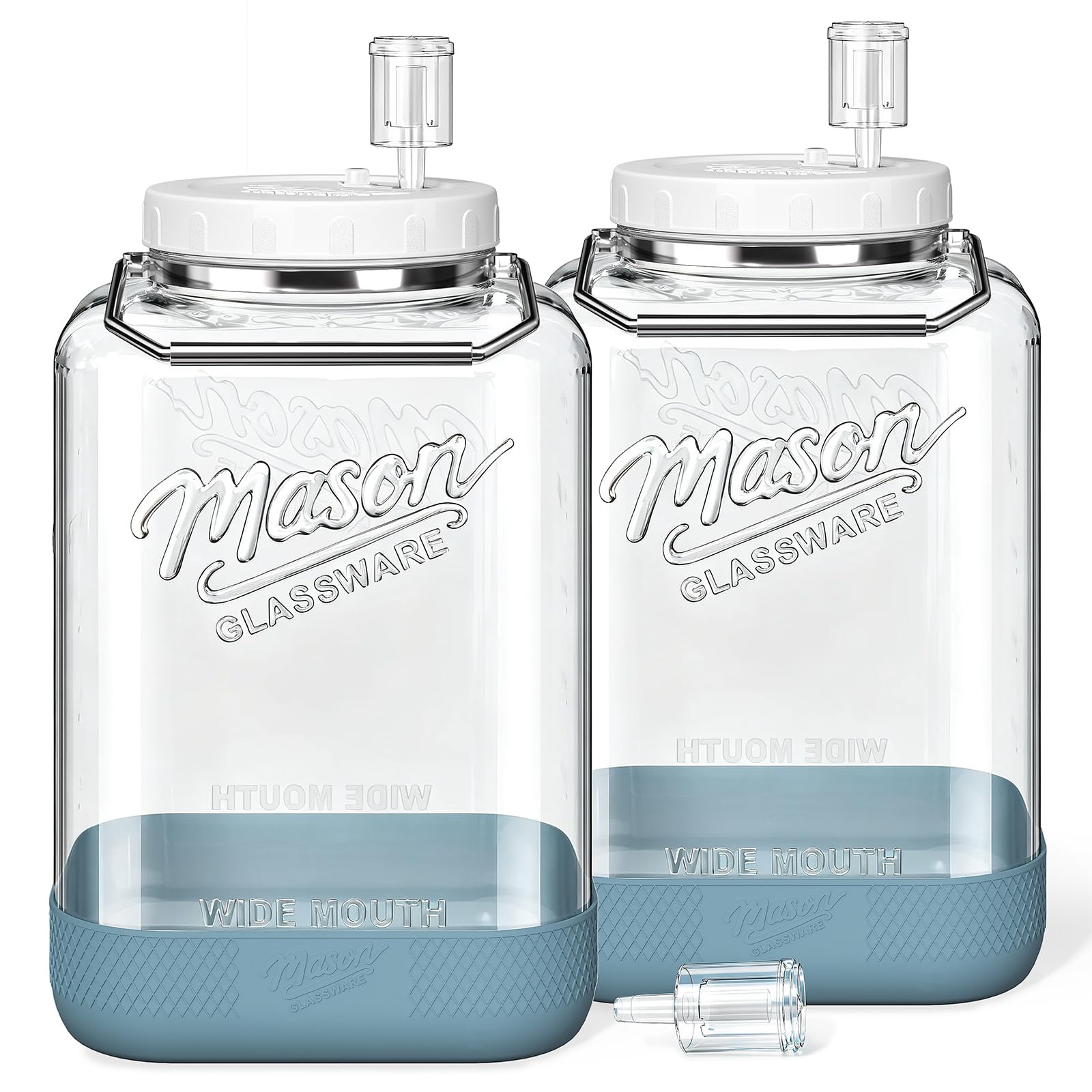 Dwbligt front view of 2-gallon fermentation jar showing capacity and clarity benefits