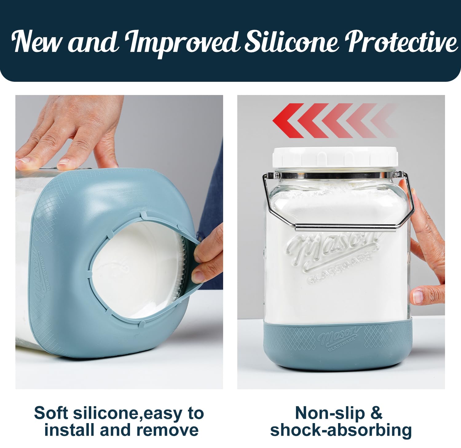 Dwbligt stainless handle and silicone cover for safe non-slip carrying