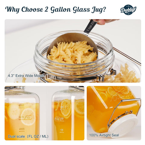 Dwbligt stainless steel handle attached for safe carrying of full jars