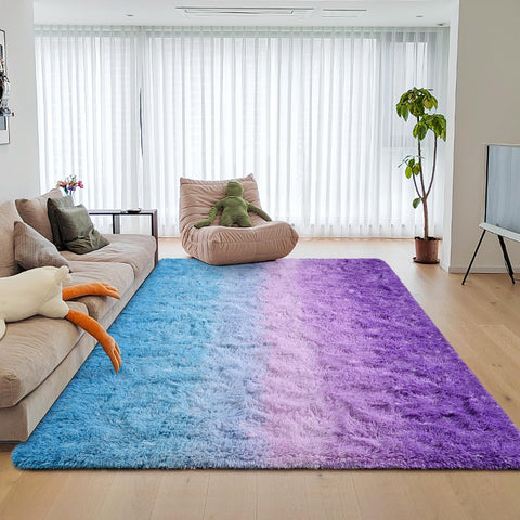 DweIke 4x6 rug next to sofa showing size and room-scale benefit
