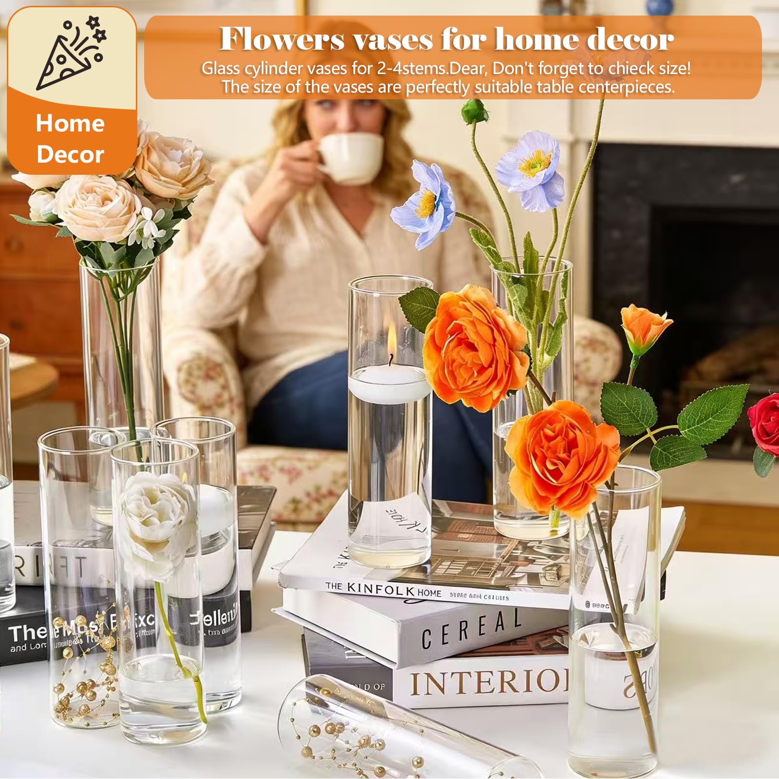 DWLGHT slim cleaning brush inside vase for easy interior cleaning benefit