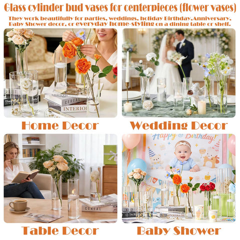 DWLGHT dining table with vases as centerpieces creating cohesive event styling
