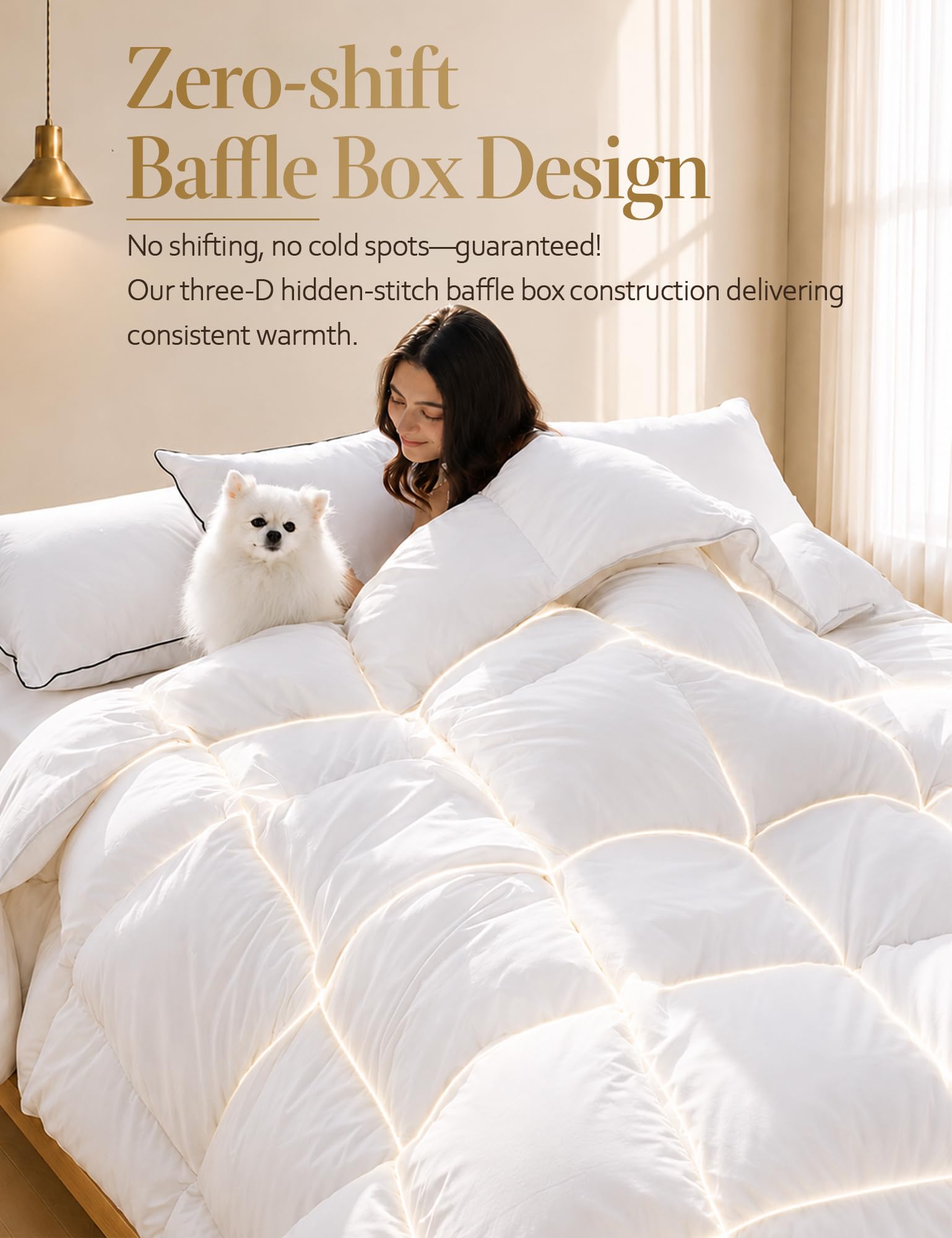 DWR cotton-blend shell closeup showing soft brushed texture benefit: gentle on skin