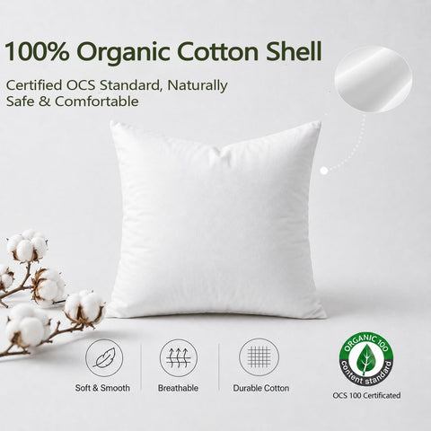 DWR organic cotton cover texture showing soft breathable surface