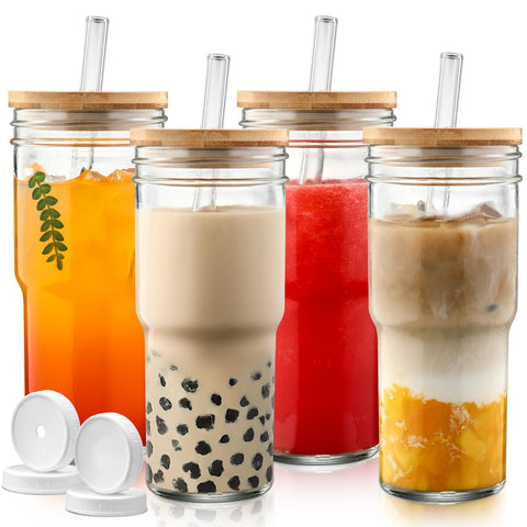 DWTS DANWEITESI front view of four mason jar tumblers showing set benefit