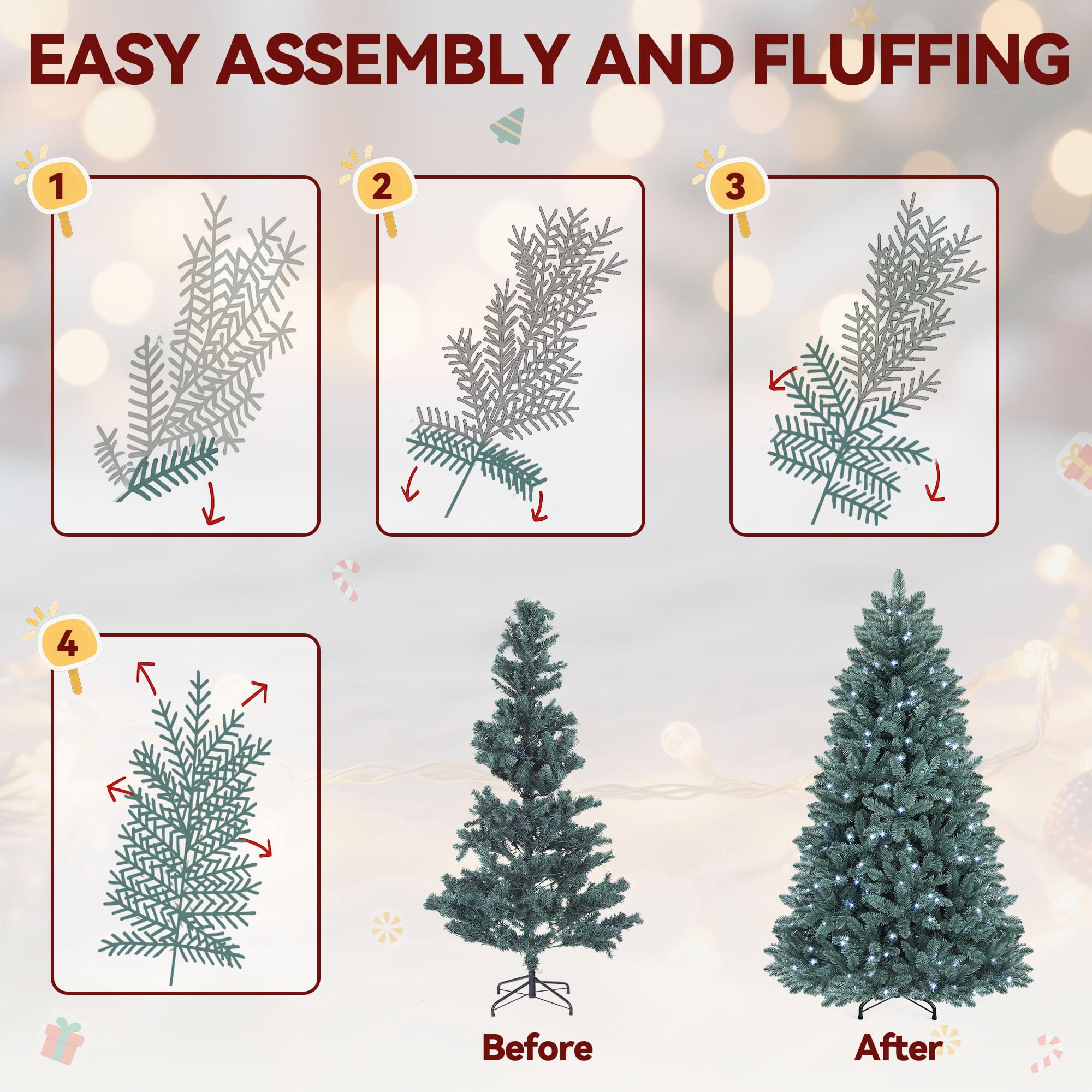 DWVO folded tree sections ready for compact storage saving space after holidays