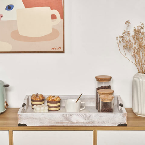 DXHAWRK tray next to dinnerware showing 20x14 inch scale for meal service