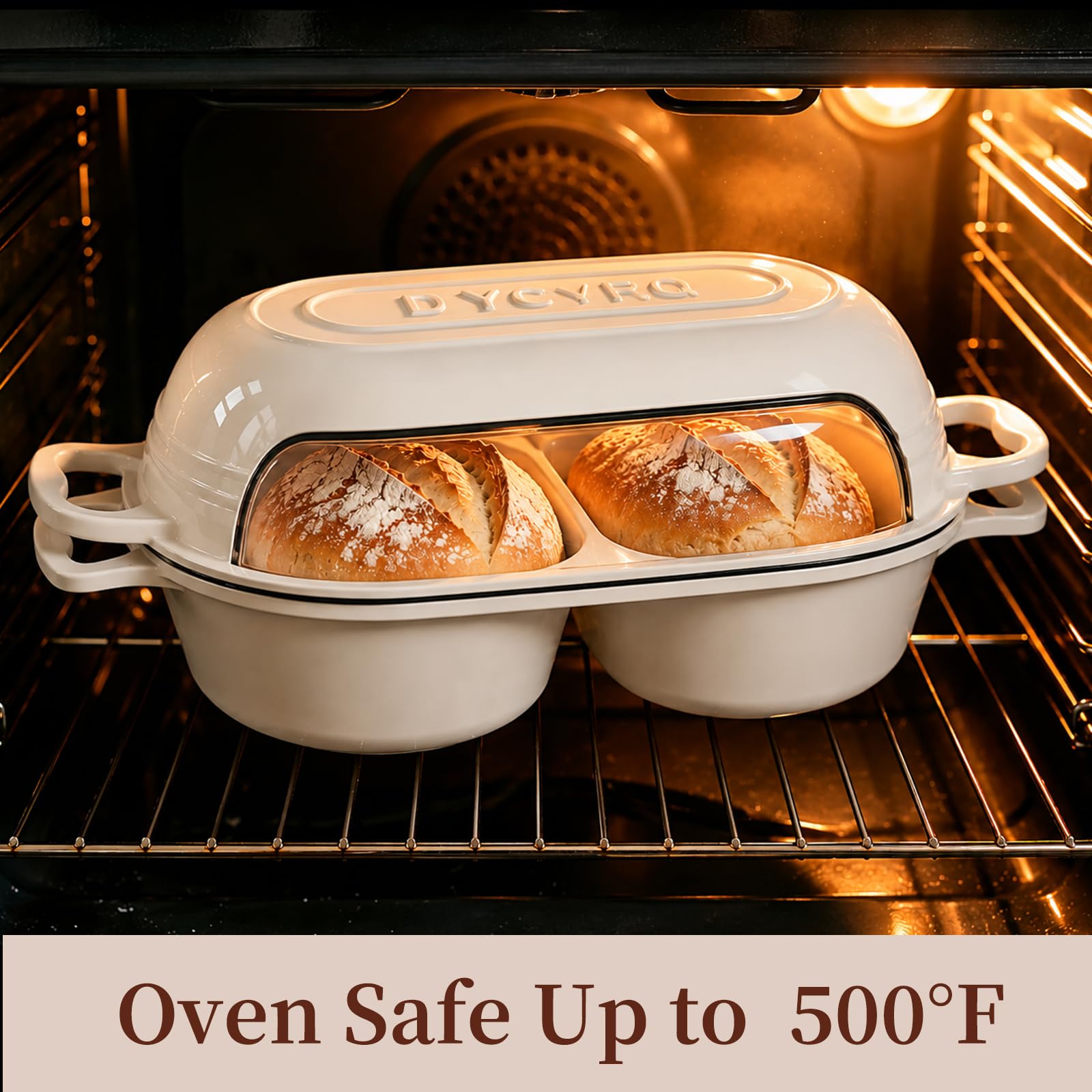 DYCYRQ lid fit detail showing tight steam seal that enhances crust development