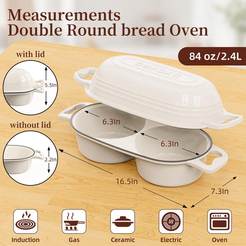 DYCYRQ baked twin mini loaves top-down demonstrating uniform crust and even browning
