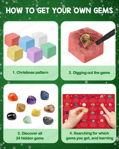 dymuzic child using digging tool to unearth a gemstone promoting focused play