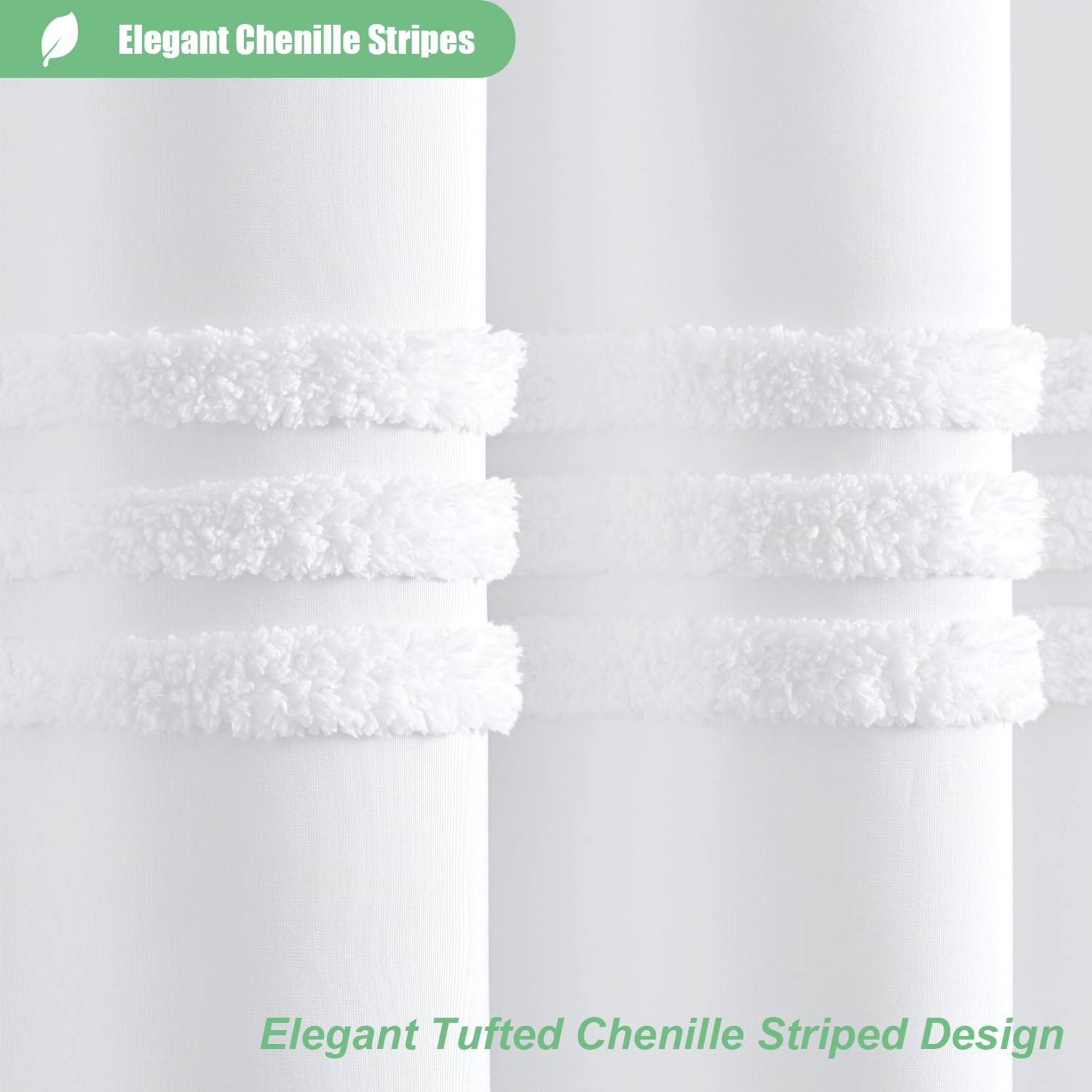 Dynamene close-up showing tufted chenille stripes and soft textured finish