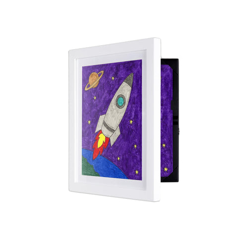 Dynamic Frames front view white frame showing neat display and proud presentation