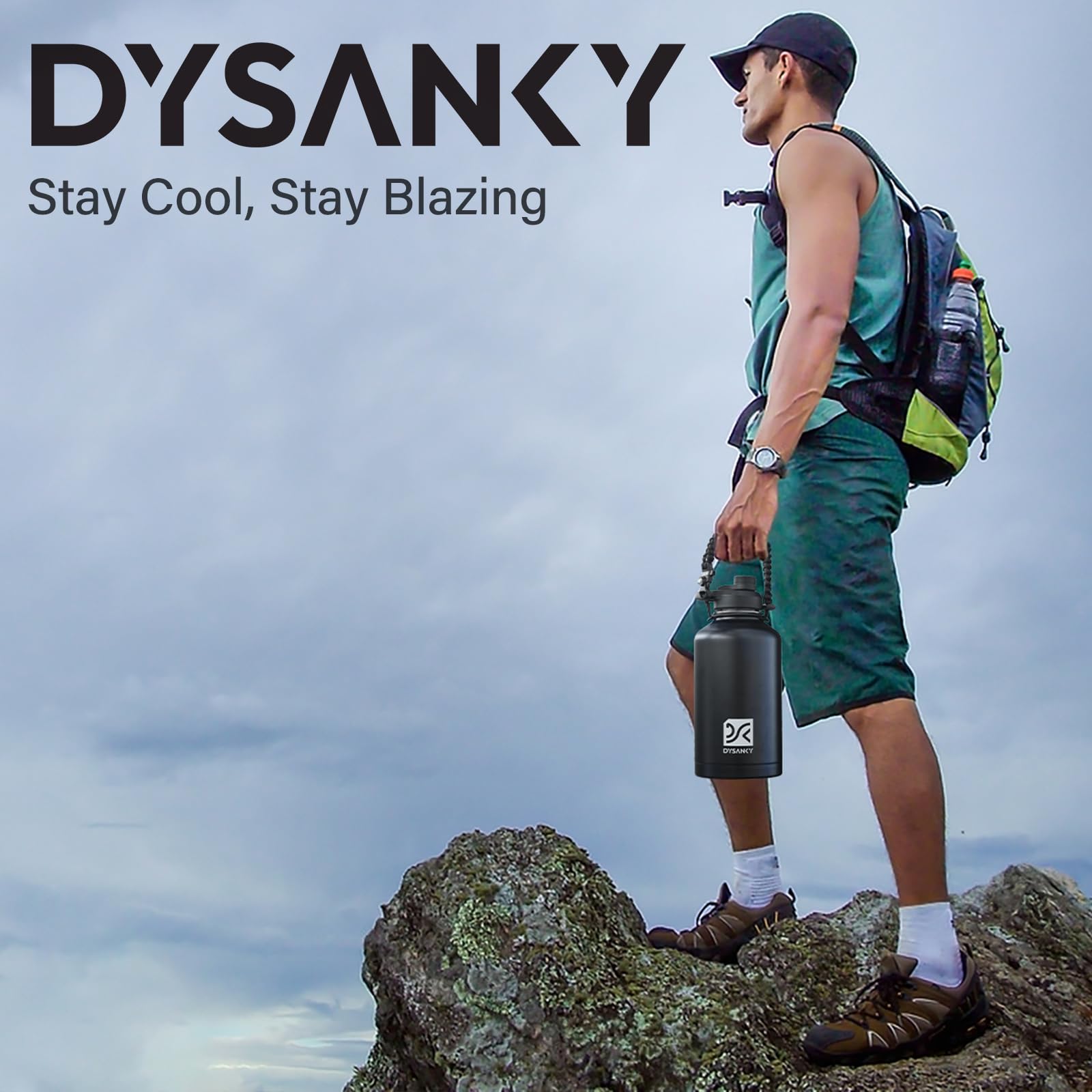 DYSANKY bottle filled with ice cubes showing superior cold retention benefit