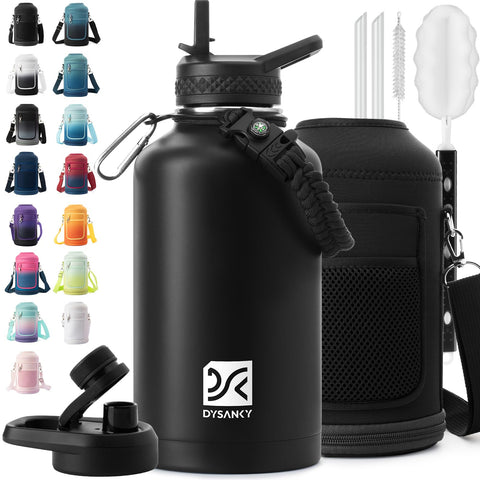 DYSANKY front view of 64oz bottle showing full size and brand, ideal for long outings