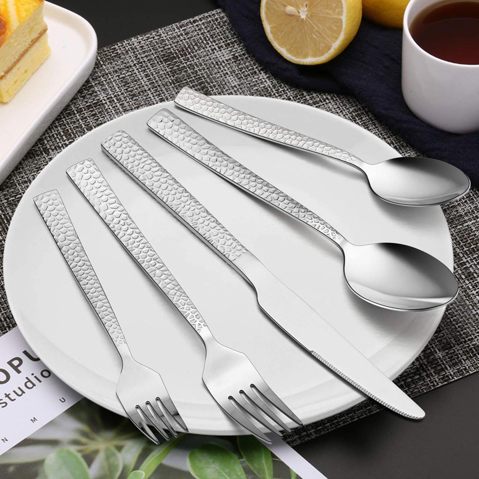 E-far cutlery arranged on a table setting to show how it elevates dining presentation