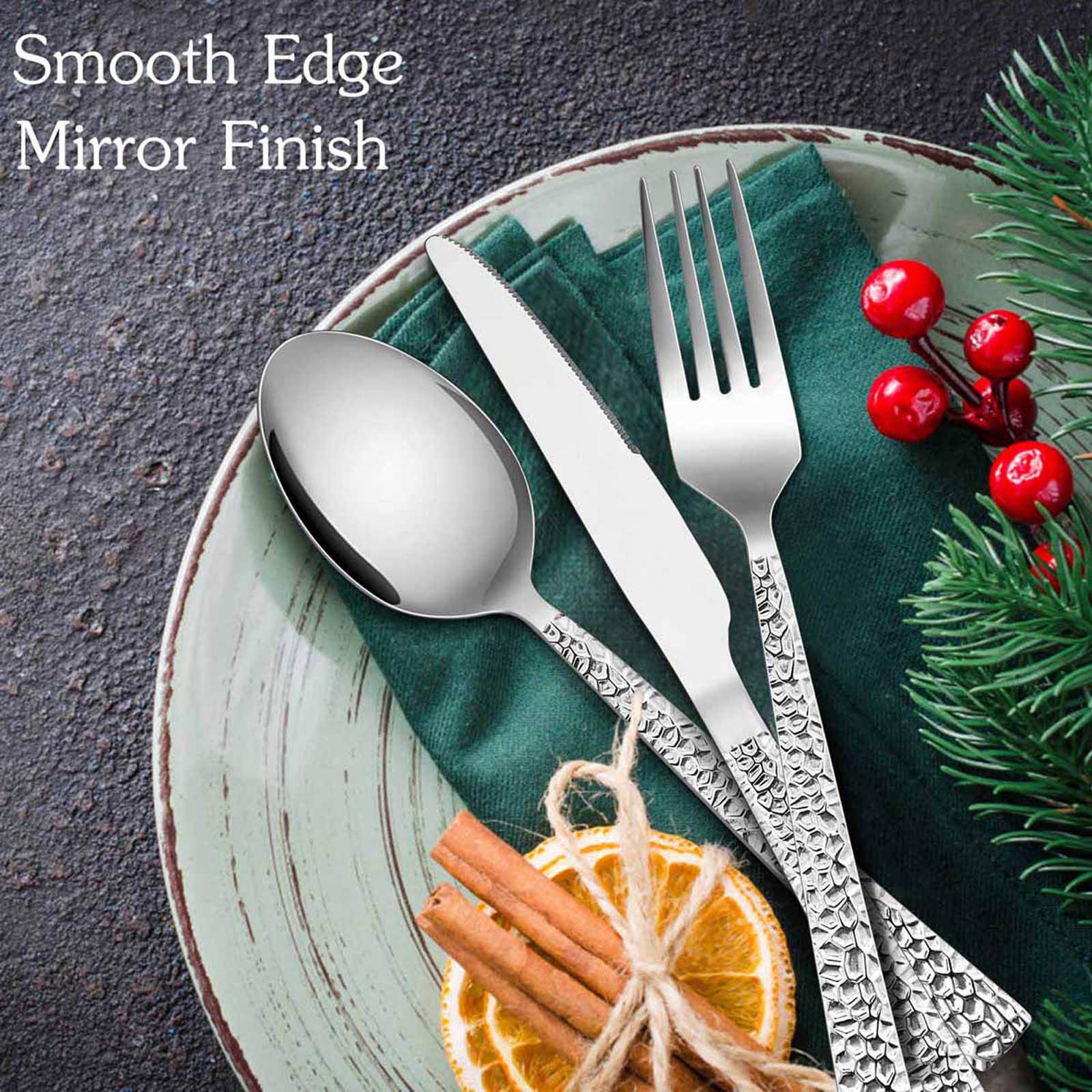 E-far serrated knife detail showing blade edge for easier slicing benefit