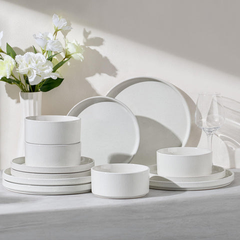 E-far front view showing full 12-piece set and elegant styling