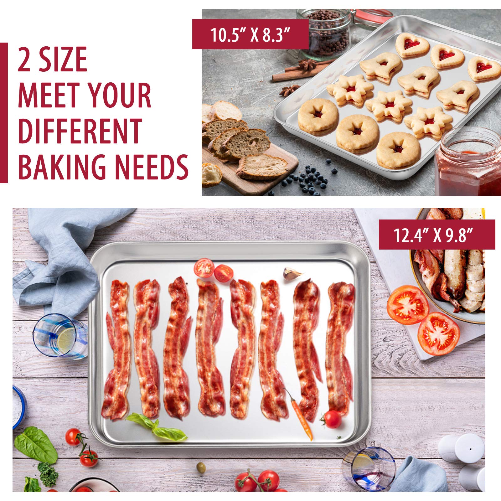 E-far pizza pan with baked pizza demonstrating even browning and crisp crust